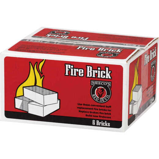 Meeco's Red Devil ASTM 9 In. 4-1/2 In. Fire Brick (6-Pack)
